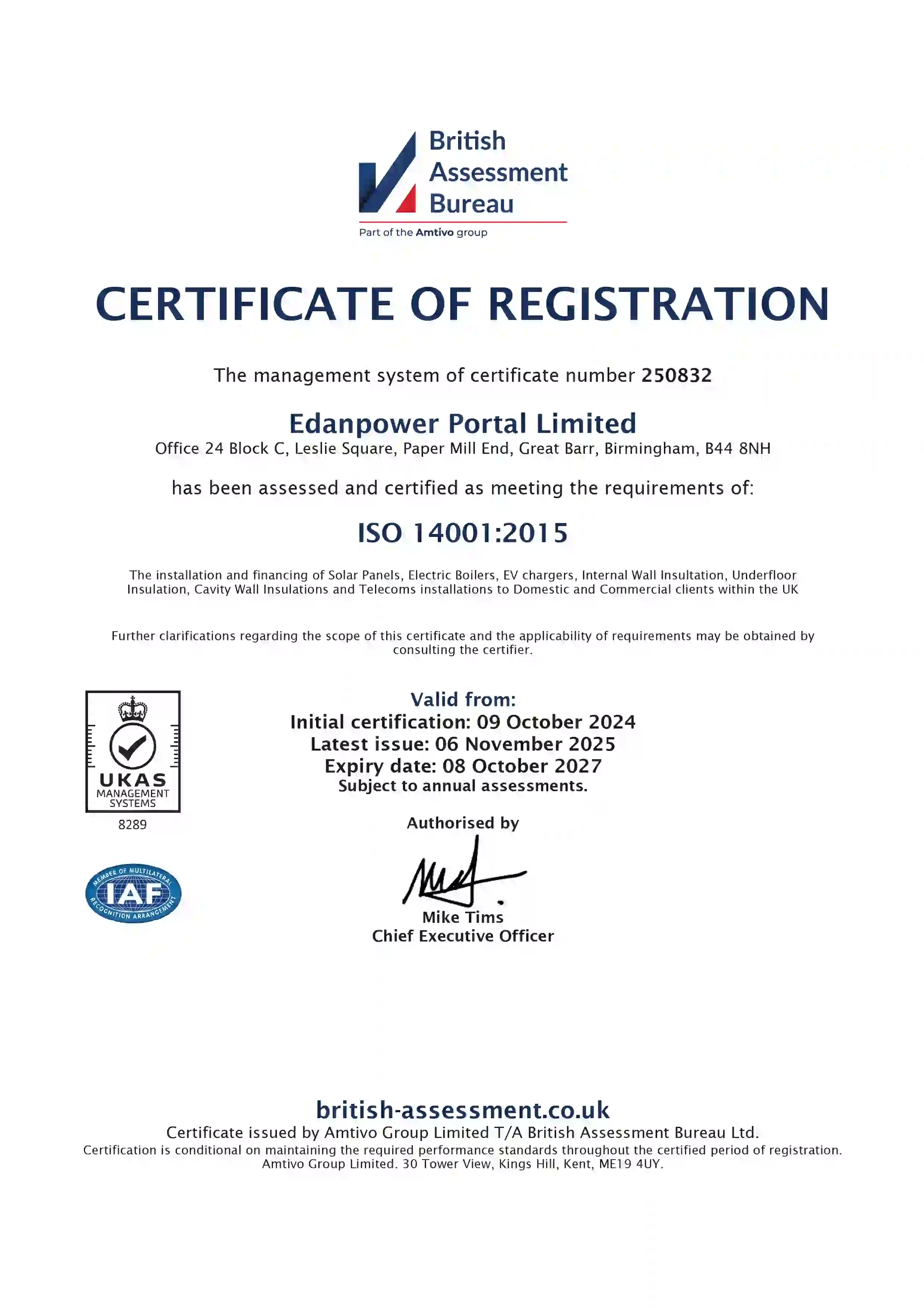 Certificate Of Registration